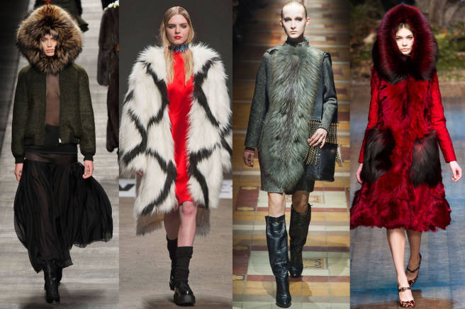 from simple fur lapels to fully lined hoods and whole fur coats 